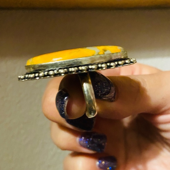 925 sterling bumble bee agate ring sz: 7 - Picture 3 of 3